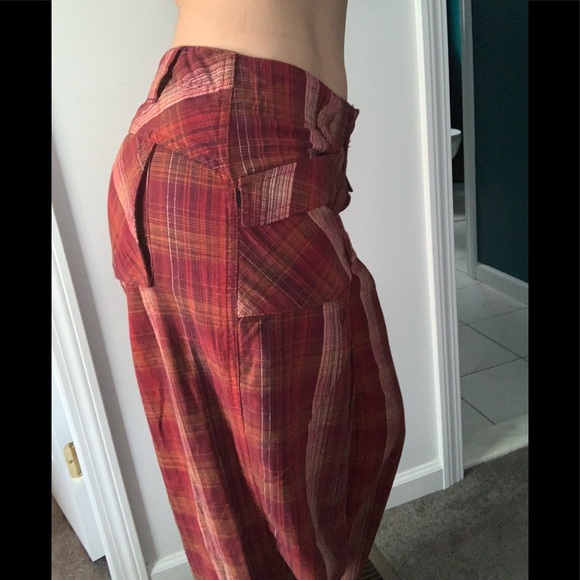 Free People Pants - Free People Soft Plaid Peg Leg Pant